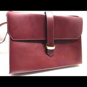 Vintage Burgundy Envelope Leather Flap Crossbody